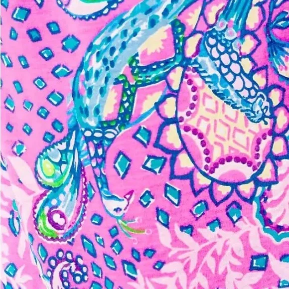 Lilly Pulitzer Girls Mini Marlowe Dress 8/10 Strut Your Stuff Plumeria Pink - Picture 5 of 12